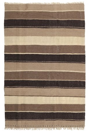 Tissé À La Main Kilim Tapis 136X207 De Laine Marron/Orange Petit