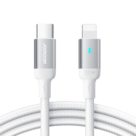 /EA/Slitstark flätad kabel för iPhone A10-serien USB-C - Lightning 20W 2m vit