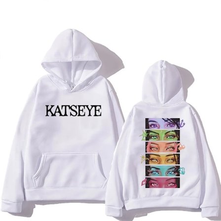 Koreansk jentegruppe KATSEYE Grafisk hettegenser Herre Dame 2025 Manga Stil vintage Mote streetwear Langermet fleece-sweatshirt