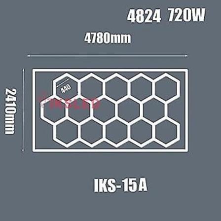 Honeycomb LED-lampor 6500K för verkstad, gym, detaljhandel, hexagrid-system, plug-in för bilreparation, LED-verkstad (IKS-15A)