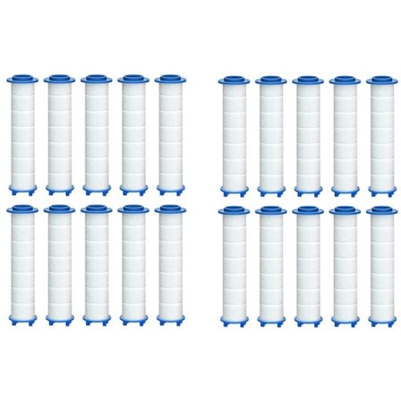 20 stk. udskiftningsfilter til bruser til hårdt vand - Høj effektivitet bruser vandfilter til at fjerne klor og fluorid