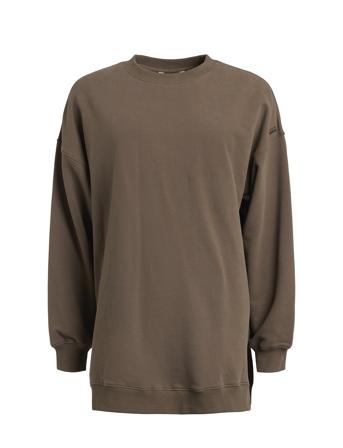 Long Over D Sweat Ivalo Sweat-shirt Genser Brun Rethinkit*Betinget Tilbud