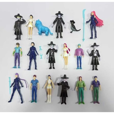 K-Pop Demon Hunters Chibi Figur Sæt | Søde Resin Dukker til Skrivebordet *18 stk.*