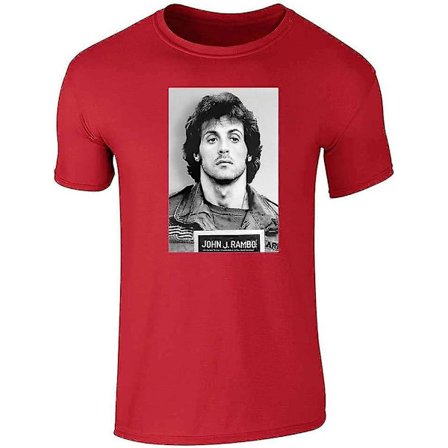 John J Rambo Mugshot grafisk t-shirt Sylvester Stallone Movie T-shirt för män