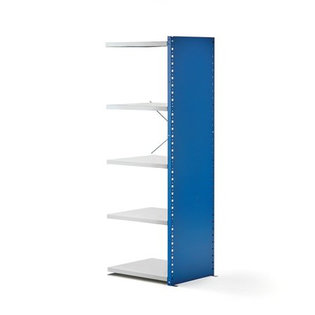 Regalsystem MIX, Anbaumodul, 1740 x 600 x 500 mm, geschlossen, blau/grau