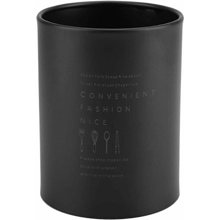 Bordplade køkkenredskabsholder, rustfrit stål ske Fork Sticks Opbevaringsorganer, 10 x 10 x 13 cm (sort)