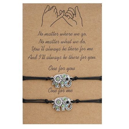 2 par venskabsarmbånd Inspirerende armbånd KORT B ​​KORT B