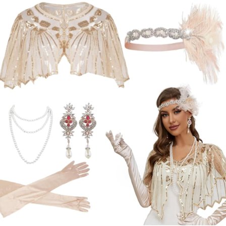 1920-tals Flapper-accessoarer Gatsby Kostymtillbehör Set