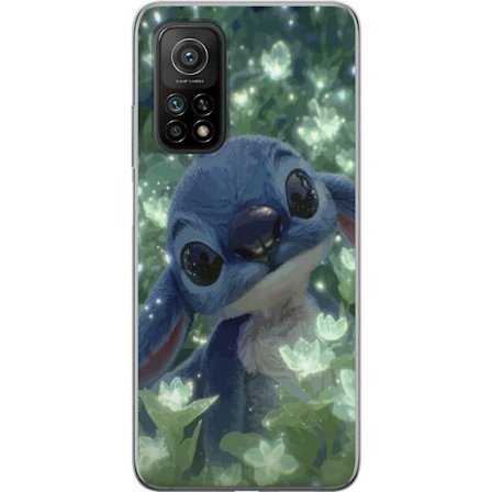Kompatibelt Mobilskal till Xiaomi Xiaomi Mi 10T Pro 5G Stitch med blomma kawaii Disney alien blå