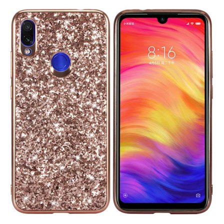 Glitter Xiaomi Redmi Note 7 kuoret - Ruusukulta