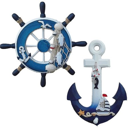Treanker nautisk veggdekor, dekorasjon i middelhavsstil for soverom, bar, stue, trehåndverk