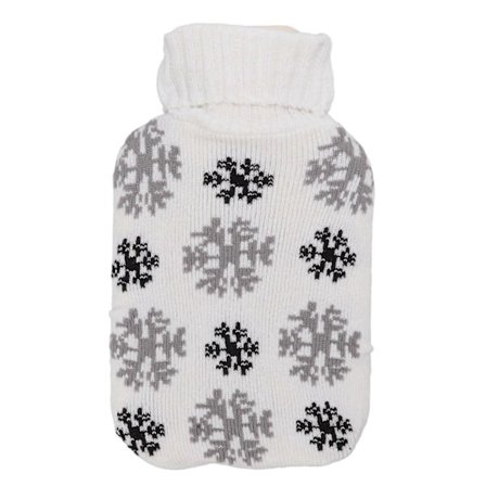 2000ml Varmtvandsflaske Varmtvandspose Med Blødt Strikket Betræk Til Nakke Skulder Varme Til Vinter Snefnug