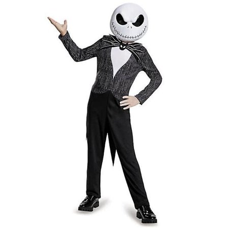 Kids Jack Skellington Kostyme Med Maske -a