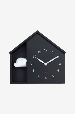 Karlsson - Veggklokke Peeking Doggy - Svart - Veggklokker & bordklokker - Fra Homeroom