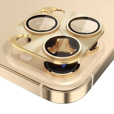 iPhone 13 Pro/13 Pro Max Linssisuoja Metalli Karkaistu Lasi kulta