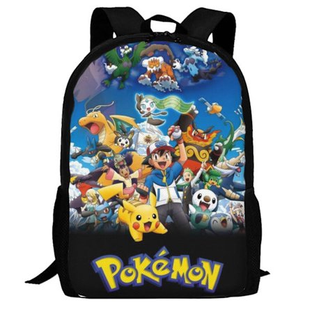 Pi-ka-chu Ryggsäck, 3D-tryckt Laptop Ryggsäck Lättviktig Vardagsryggsäck Skolväska