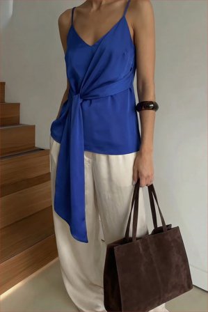 NA-KD Hrisopa de atar de dobra com alça - - Bleu - EU 36