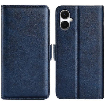 Til Samsung Galaxy A06 5G Etui Kalvetekstur Læder Pung Telefonetui - Blå