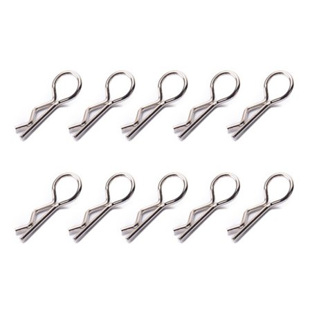 Skaffa 10 st metallkroppsklämmor R-Pin rostfritt stål för 1/10 1/8 RCs bandbil