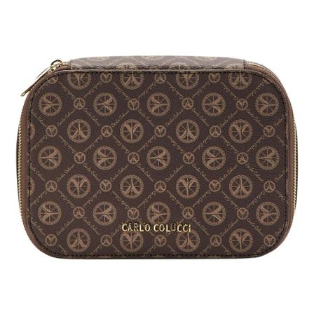 Carlo Colucci, Flat cosmetic bag cracogna Brązowy, Mężczyzna, Rozmiar: ONE Size