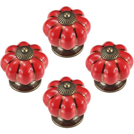 4 stk. Skabsdørhåndtag i zinklegering Farverige garderobehåndtag Tegneserie keramiske knopper Græskarformede møbelhåndtag 6 farver til børneværelse -