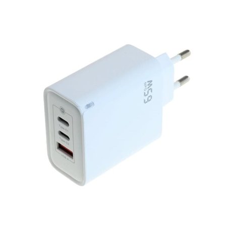 USB-laddare med GaN-teknik, 2x USB-C PD och 1x USB-A – upp till 65 W