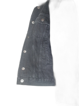 Svart jeansjacka med teddyfoder FB Sister