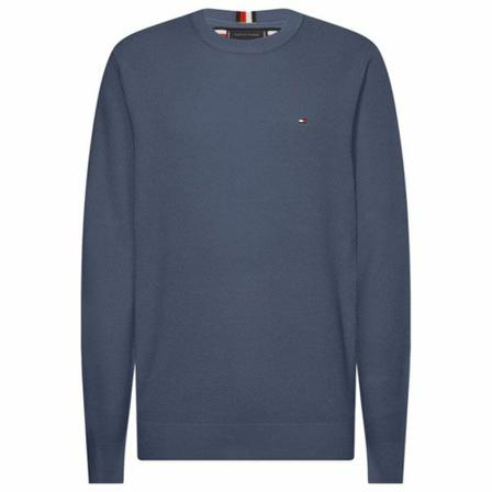 Tommy Hilfiger Pique Structure Crew Genser Blå, Herre Strik