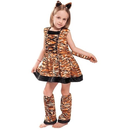 Jente Tigerkostyme Barn Halloween Dyr Kjole