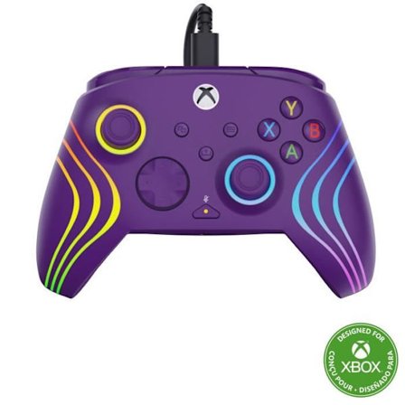 Gamepad - Xbox Series X|S, Xbox One och PC - Afterglow Wave - RGB - Kabelansluten - Lila - TURTLE BEACH