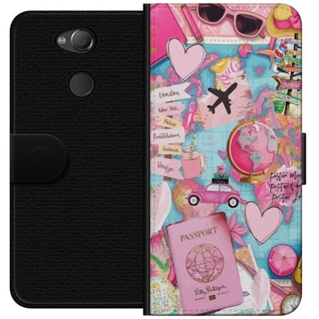 Yhteensopiva Lompakkokotelo Sony Sony Xperia XA2 Travel Map