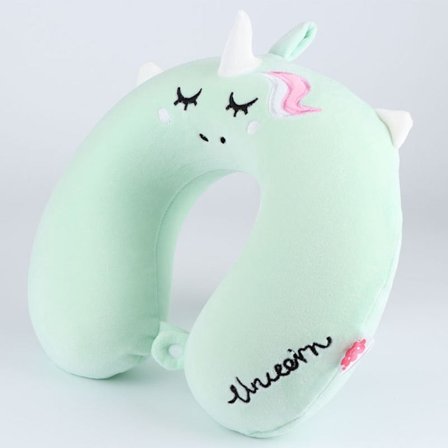 Tecknad djur U-formad kudde Enhörning Minne bomull Nackkudde Bil Nackstöd