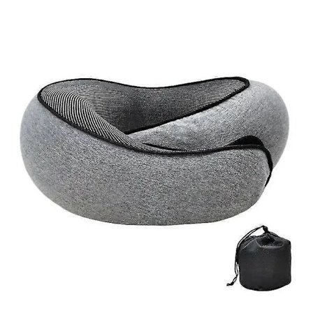 Rejse Nakkepude U-formet Memory Foam Nakkepuder Massage Nakkepude Sovende Flypude Cervikal Sundhedspleje Pude mørkegrå