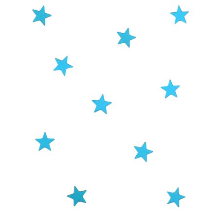 10 Mini turkosa stjärnspeglar 3 x 3 cm