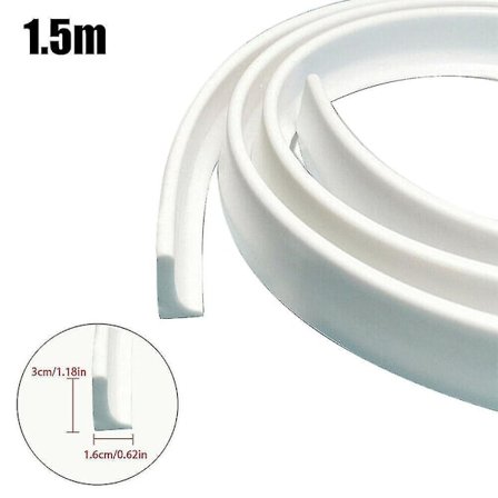 Vannstopper Dusjbarriere Silikon Bad Kjøkken Gulv Retensjonslist