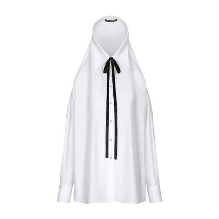 Dolce & Gabbana `Runway` Hooded Shirt Hvid, Dame Skjorter