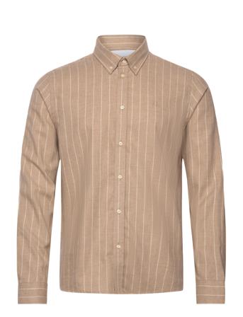 Desert Reg Shirt Skjorte Uformell Beige Les Deux*Betinget Tilbud