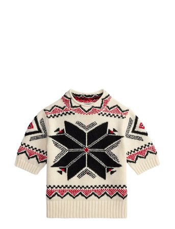 Snowflake Mockneck Short-Sleeve Sweater Cream Polo Ralph Lauren