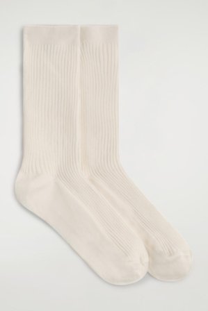 COS Women's Confezione Da 2 Paia Di Calzini A Coste in Beige