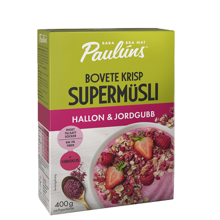 Paulúns Müsli Hallon Jordgubb 400 g