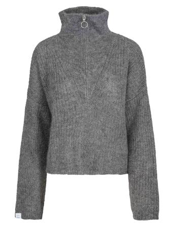 Florie Zip Knit Sweater Grey Once Untold