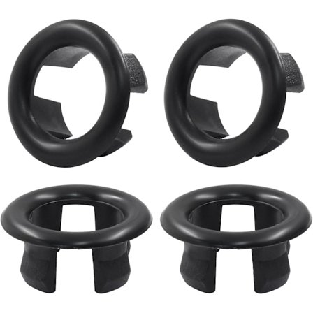 4 stk. Vask Overløbsring Rund Hul Trim, Sort Badeværelsesvask Overløbsdæksel til Hjemmekøkken Badeværelse