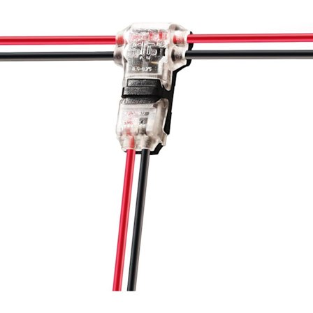 Pienjännitteinen T-liitin, kolmijohtiminen liitin, 2-nastainen T-liitin ilman juottamista tai kuorimista, 12 kpl pakkaus