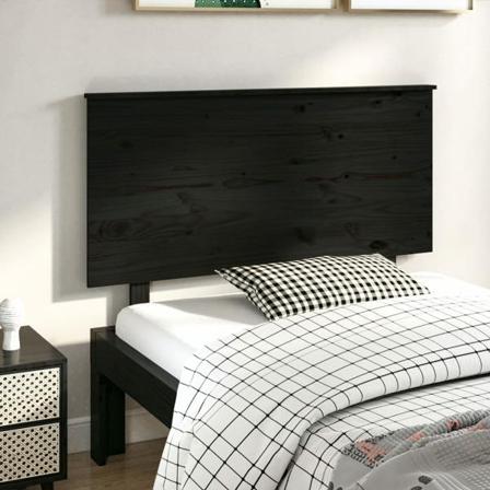 Vidaxl Sänggavel Svart 124x6x82,5 Cm Massiv Furu Svart