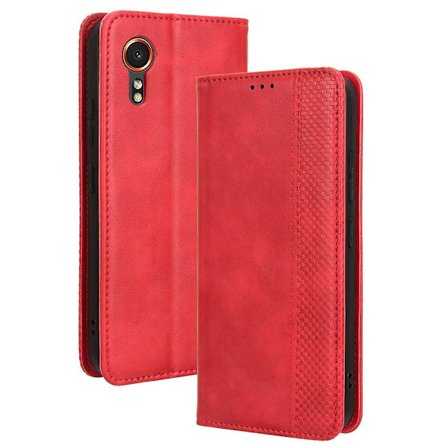 Plånboksfodral i PU-läder för Samsung Galaxy Xcover 7 - Stativ, Retro Design