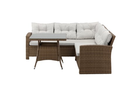 Venture Home Watford 7218-007 Loungeset soffa, bord, grått/natur, Utemöbler