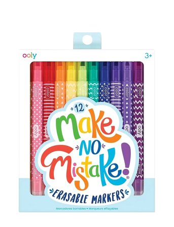 Ooly Markers 12 Pcs - Erasable - Make No Mistake - Multi/patterned - ONE SIZE