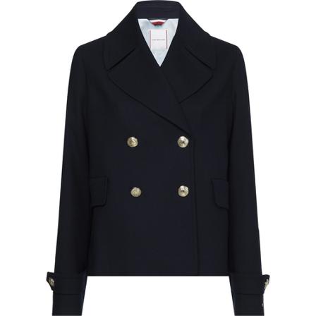 Tommy Hilfiger Womens Navy Wool Blend Db Peacoat Tommy Hilfiger Blå, Dame Blazer