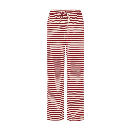 Tiffany Ibi, Pants - Bordeaux/white Stripes Byxor Dam Röd S/M