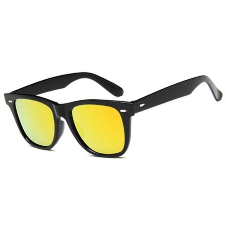 Sort vejfarer solbriller rødt spejl glas